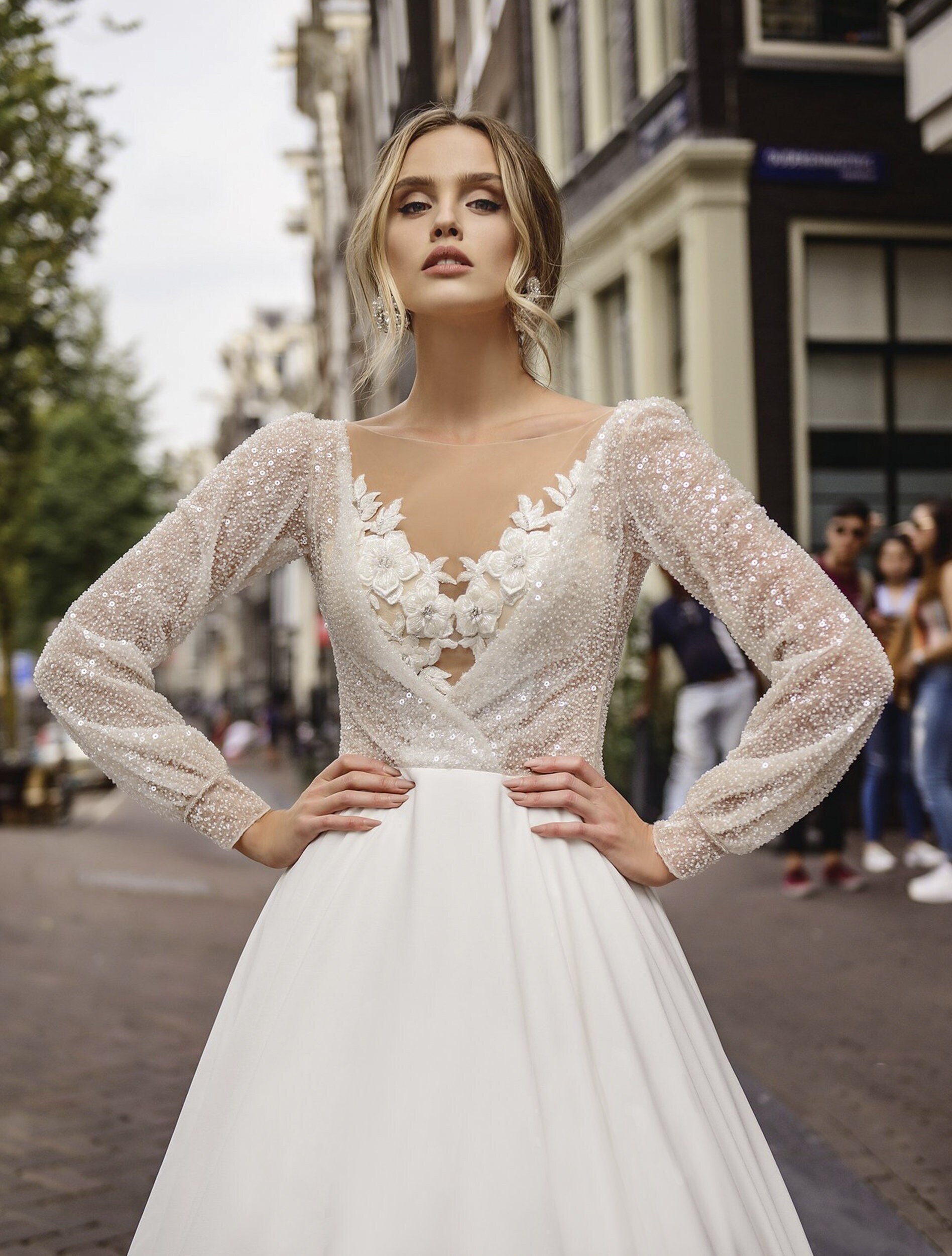 Embroidery Wedding Gown Lace Wedding Dress Beaded Wedding Etsy