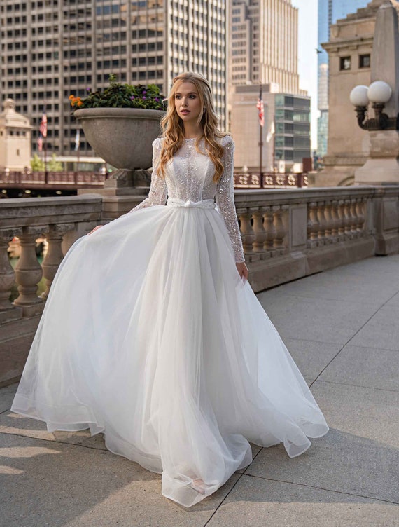 Elegante Vestido De Novia De Iglesia De Línea Sencillo Y México Elegante Vestido De Novia De Iglesia De Línea Sencillo Y México