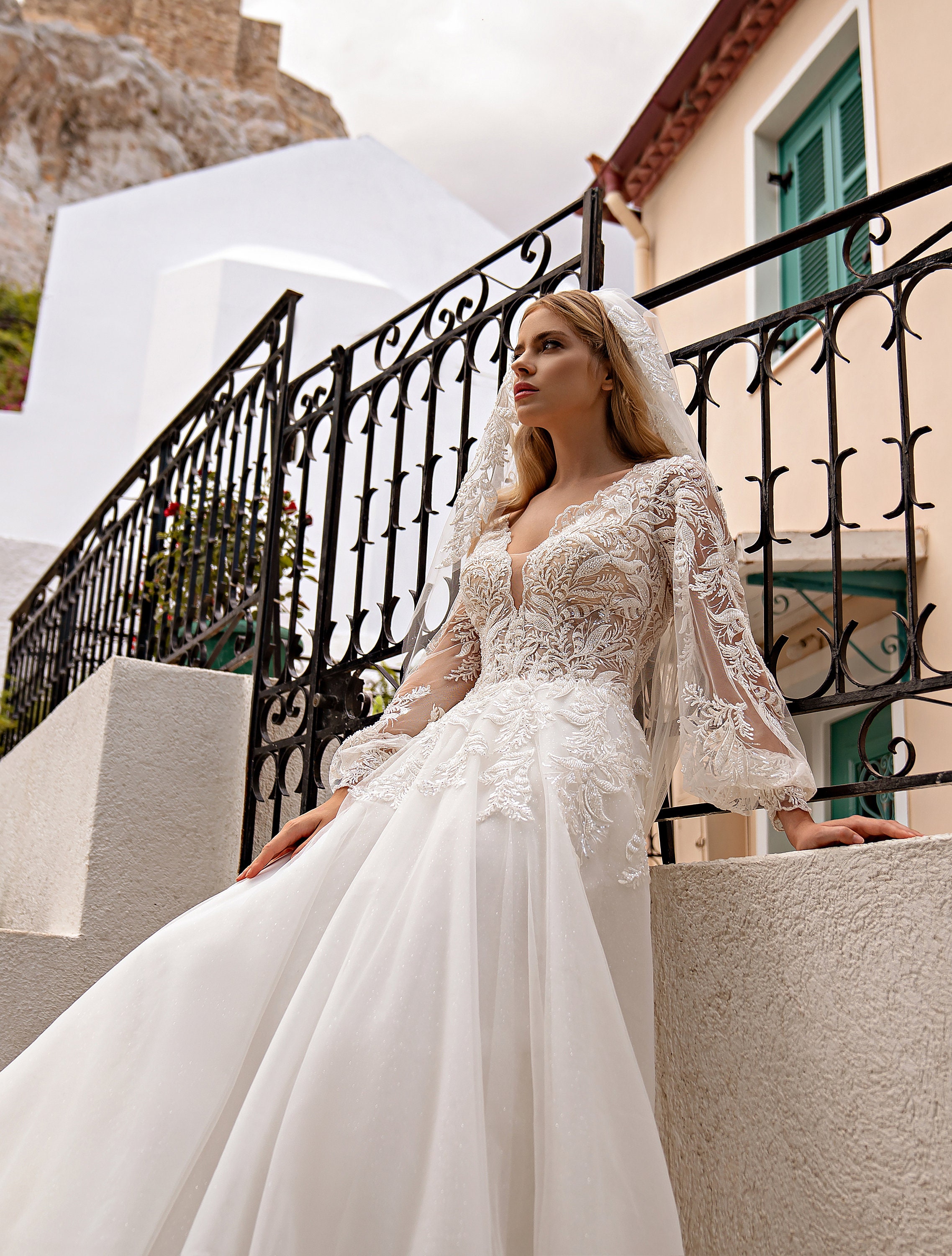 Lace Bridal Dress Tulle Skirt Wedding 