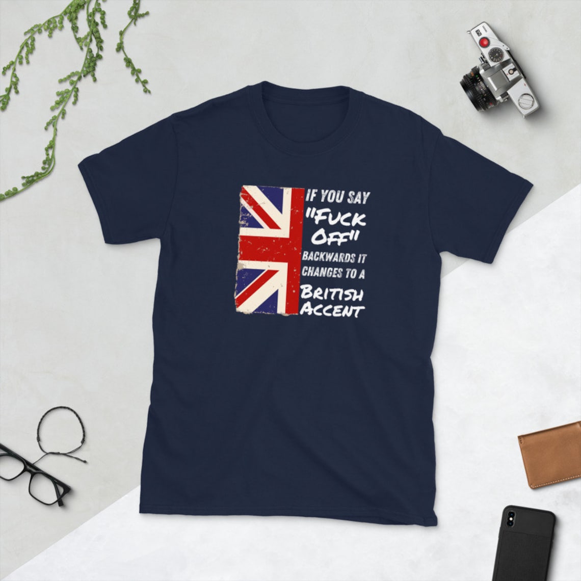 Funny British T Shirt Gift British Flag with British Accent Etsy