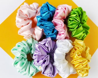 XL Scrunchies, hair tie, oversized scrunchy, jumbo, giant, silky soft scrunchie, large, 90s fashion, teen, bridesmaid, gift idea, colors