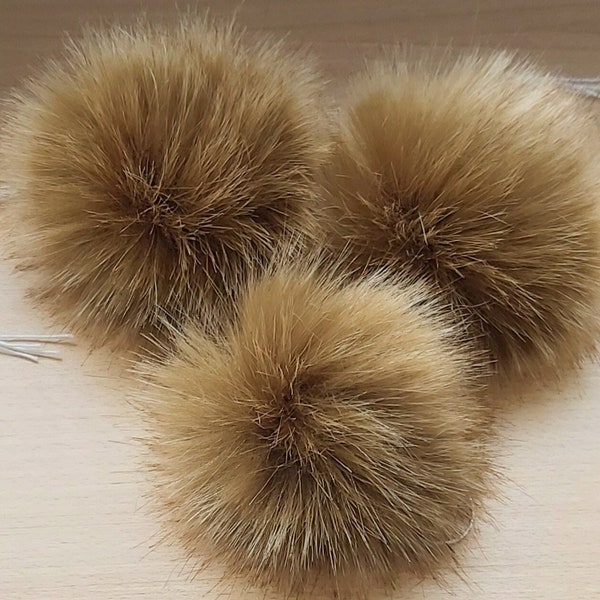 Angora rabbit, fake fur, 5-6CM,( Beige) Very soft, short hair, great for a children's hat, high quality.