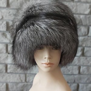 Silver Fox Fur Beanie Womeen Hat