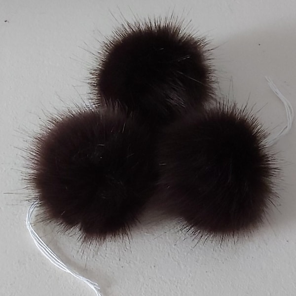 Angora rabbit, fake fur, 5-6CM,( Brown) Very soft, short hair, great for a children's hat, high quality.