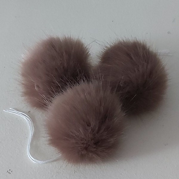 Angora rabbit, fake fur, 5-6CM,( Brown ) Very soft, short hair, great for a children's hat, high quality.