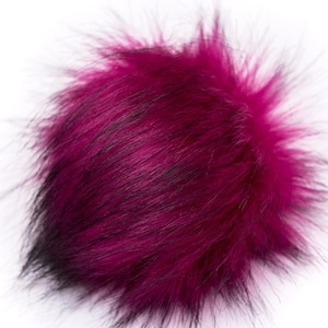 Roze pompon van imitatiebont: handgemaakte veganistische pluizige bal
