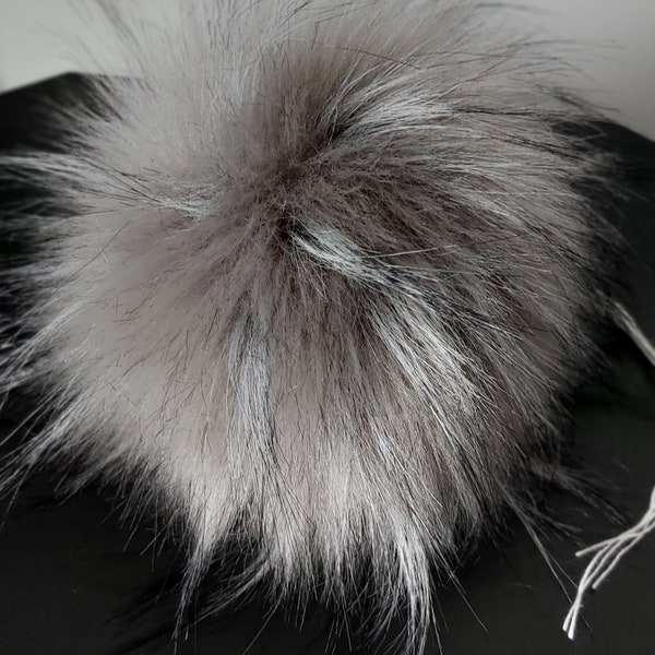 Size S-XXL ( Grey ) Faux Fur Pom Pom 4-7 Inches / 11-18 CM