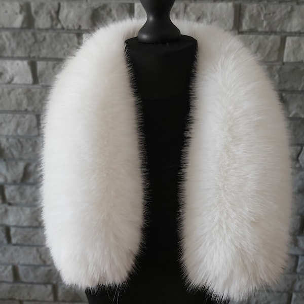 Ready to Ship Faux Fur Vegan Trim Hood 80Cm, Faux Fur CollarTrim, Fur Ffabric Fur Ruff, Faux Fur Hood, hood furJacket, Fur Stripe Fur