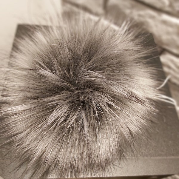 Taglia S-XXL (grigio) pompon in pelliccia sintetica 4-7 pollici / 11-18 cm