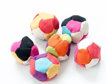 Packet of 10 pcs,Footbag 12 panels Freestyle Footbags, Stally Hacky Sack Footbag , Assorted Colors