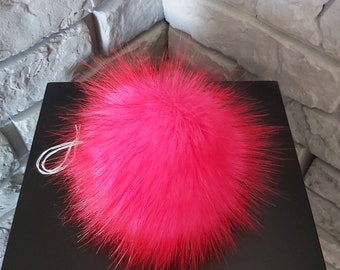 Taille S-XXL (Rose) Pom Pom en fausse fourrure 4-7 pouces / 11-18 CM