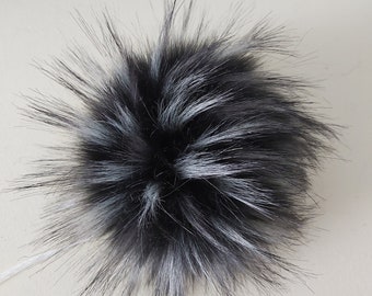 Taille S-XXL (blanc noir) à pompon en fausse fourrure 4-7 pouces/11-18 CM