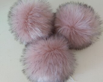 Size S-XXL Faux Fur Pom Pom ( Pawder Pink ) 4-7 Inches / 11-18 CM