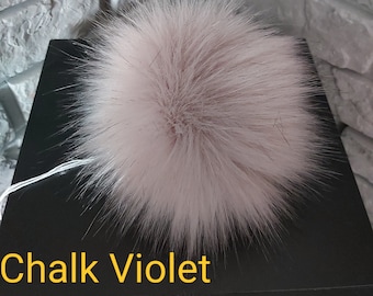 Size S-XXL  Faux Fur Pom Pom ( Chalk Violet ) 4-7 Inches / 11-18 CM