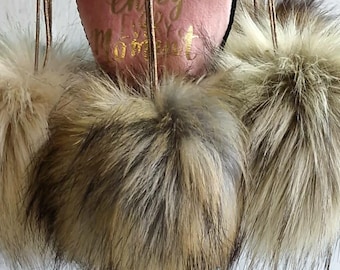 Veganer Kunstfell Bommel Schlüsselanhänger – Taschenanhänger
