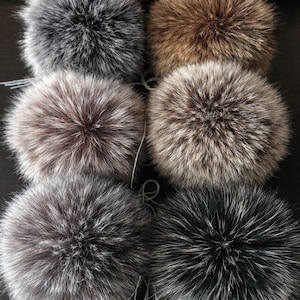 Pompon di pelliccia sintetica soffice per cappello o sciarpa