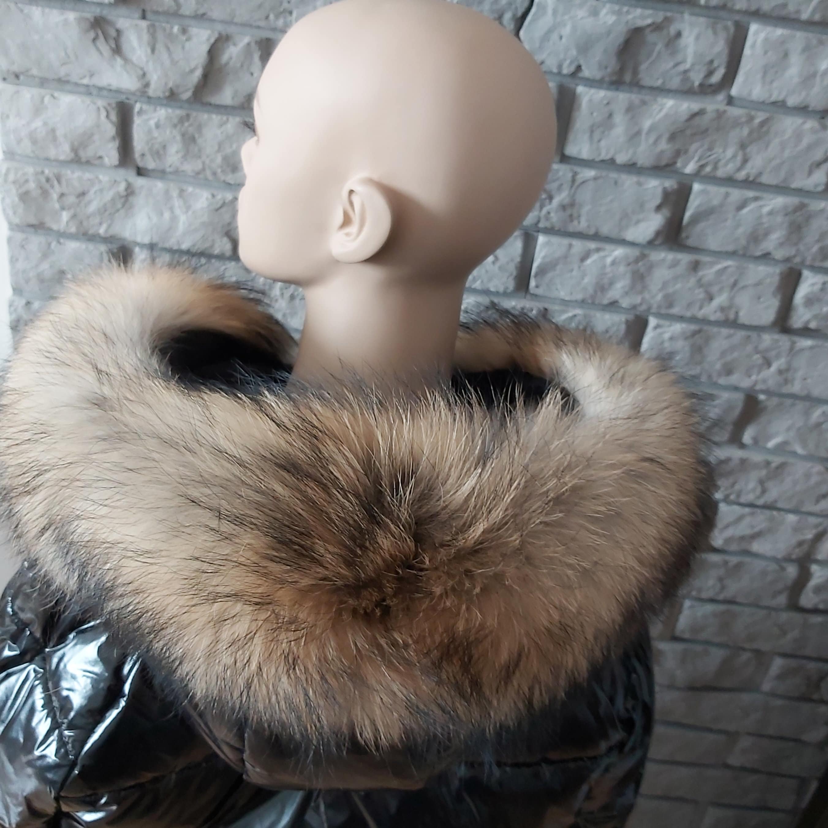 Raccoon fur trim sale