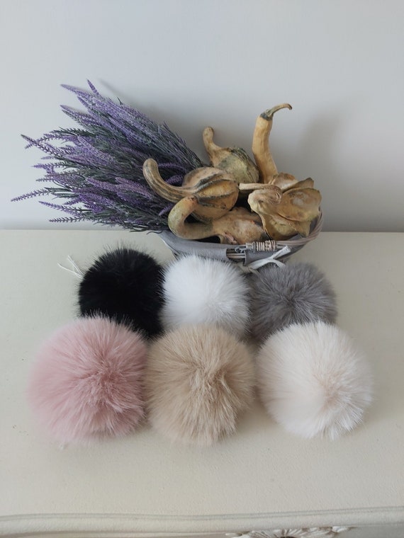 mini fur pom poms