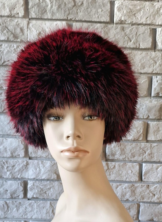 Pelliccia Sintetica Cappello Invernale Rosso Berretto In Pelliccia