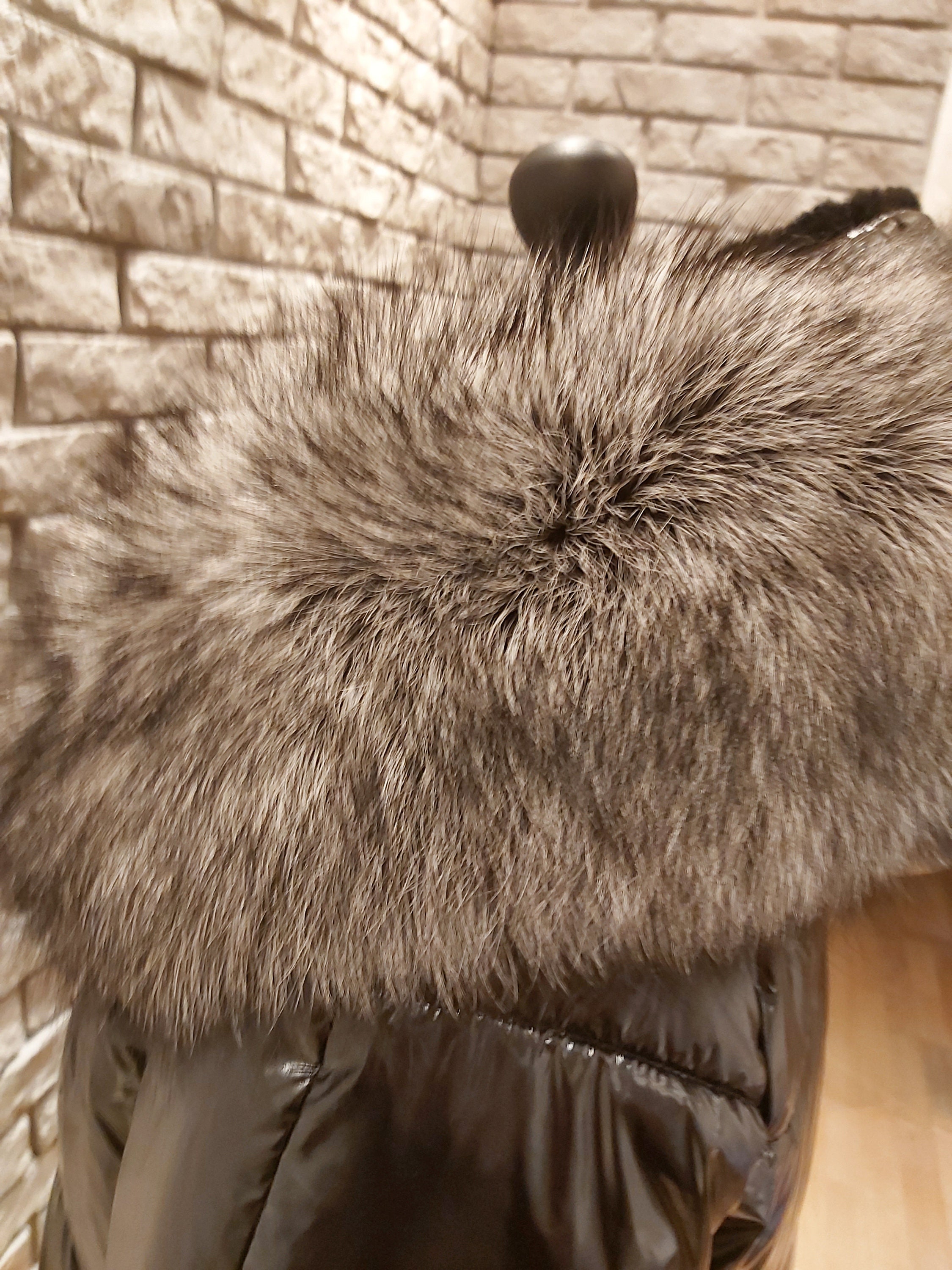 By Order XL Real Silver Fox Fur Trim Hood, Large Fur Collar Trim