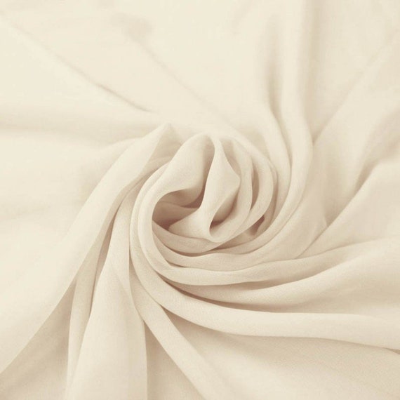 Polyester Chiffon Fabric Chiffon Stoff Beige Ivory Chiffon Fabric
