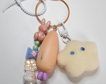 Cute Carrot Highlighter Pen Keychain – Pastel Stationery Gift (Set of 5 Colors)