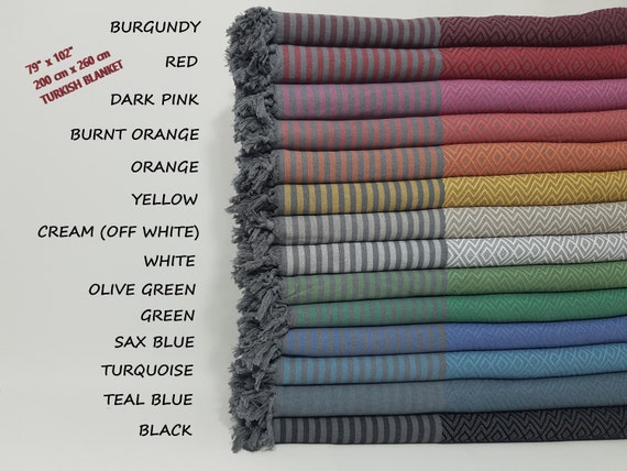 Turkish Bedspread, Bed Cover,Picnic Blanket, Beach Throw, 79"x102",Turkish Blanket, Gift Blanket, Warm Blanket, Sofa Cover, Handmade Blanket