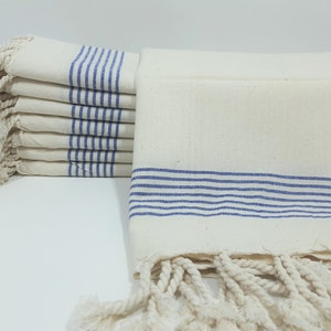 Kitchen Towel,Navy Blue Striped Towel,Cotton Hand Towel,Turkish Hand Towel,17&quot;x35&quot;,Organic Hand Towel,Beach Head Towel,Spa Hand Towel,57UZ45