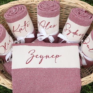 40&quot;x70&quot;, Personalized Turkish Beach Towel, Bachelorette Party Favor, Organic Cotton Towel, Bridesmaid Party Gift, Custom Name Towel, Towels