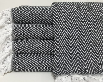 Stylish Blanket,Soft Blanket,Black Blanket,Turkish Bedspread,79"x89",Turkish Blanket,Picnic Throw,Beach Throw,Home Decor Blanket,32KT48