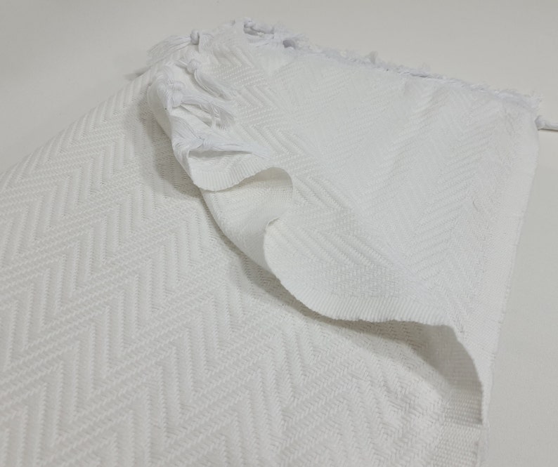 Cream Color Blanket, Natural Blanket, Bed Cover, Turkish Bedspread, 79"x89" Turkish Blanket, Couch Throw, Anatolian Blanket, Turkey Throw image 8