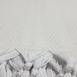 Cream Color Blanket, Natural Blanket, Bed Cover, Turkish Bedspread, 79"x89" Turkish Blanket, Couch Throw, Anatolian Blanket, Turkey Throw image 9