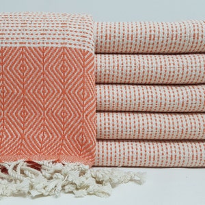 Turkish Towel,Orange Towel,Diamond Pattern Towel,40&quot;x70&quot; Peshtemal,Bulk Towel,Gift Towel,Beach Towel,Bachelorette Towel,Durable Towel,32RS66