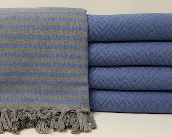 Sofa Throw, Bed Cover, Turkish Bedspread, 79"x102", Turkish Blanket, Picnic Throw, Organic Blanket, Extra Long Throw, Diamond Blanket,32KT50