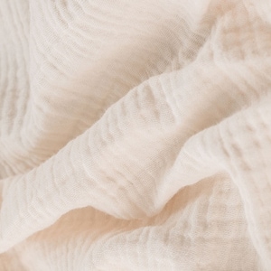 Organic Cotton Double Gauze Baby Muslin | Ecru Cream Color Fabric By The 1/2 Yard
