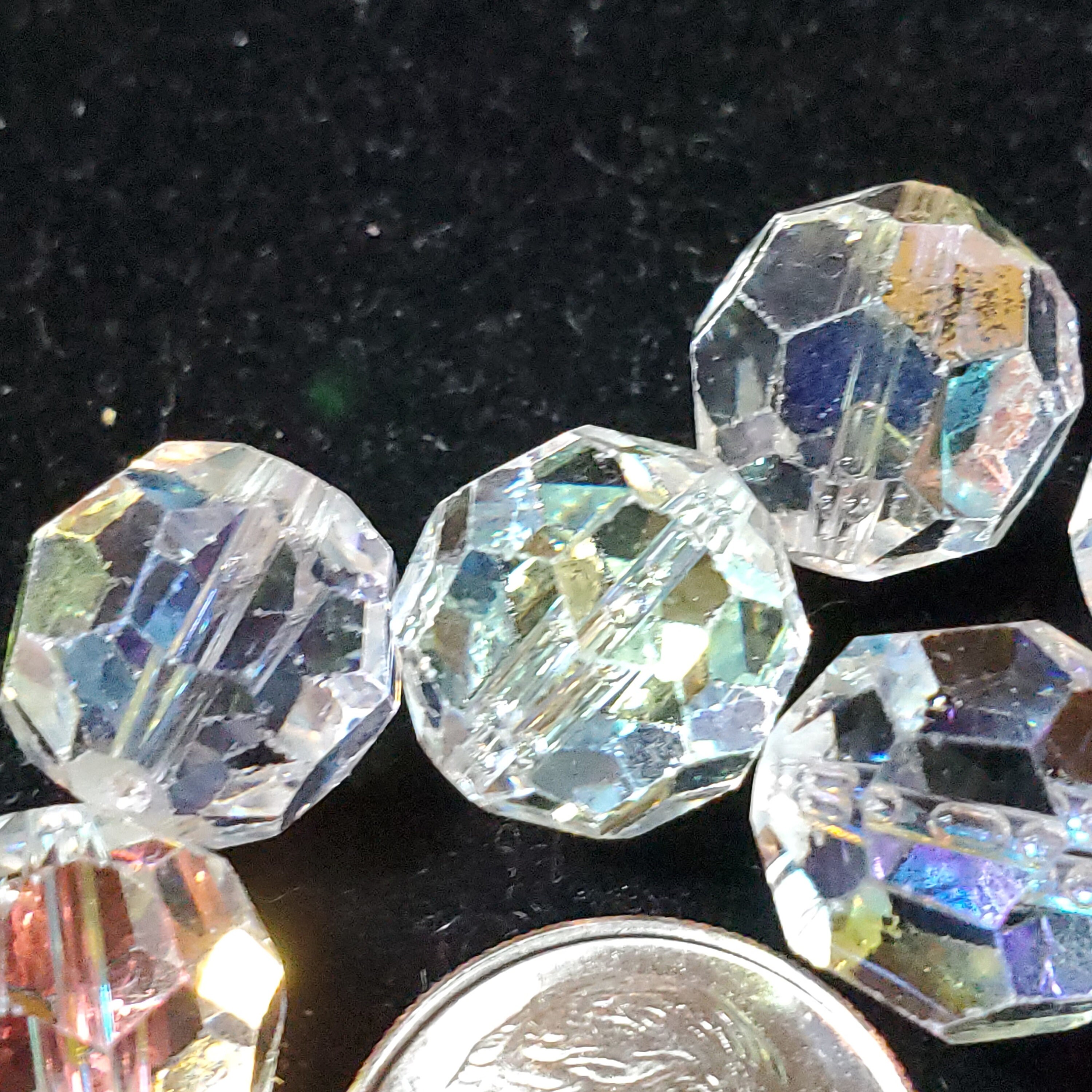 Vintage Lead Crystal Faceted 12mm Round Beads Etsy