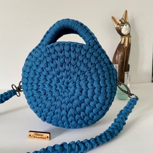 Small crochet round bag | Handmade circle bag