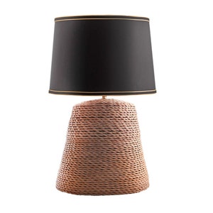przybrzeżna lampa stołowa z liny, oprawy oświetleniowe do wystroju przybrzeżnego, lampa stołowa z liny, lampa żeglarska do sypialni, przybrzeżna lampa stołowa Boho
