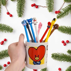 K-pop Bts bt21 gel pen ARMYrm, jin, suga, jhope, Jimin, V, Jung kook