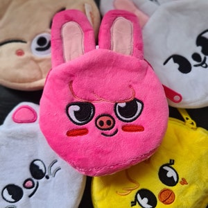 Monedero de peluche Skzoo de Stray Kids de K-pop, 1 pieza, Kawaii, suave, con cabeza de animal, conejo, husky, pollo, monedero, zorro, oso de peluche