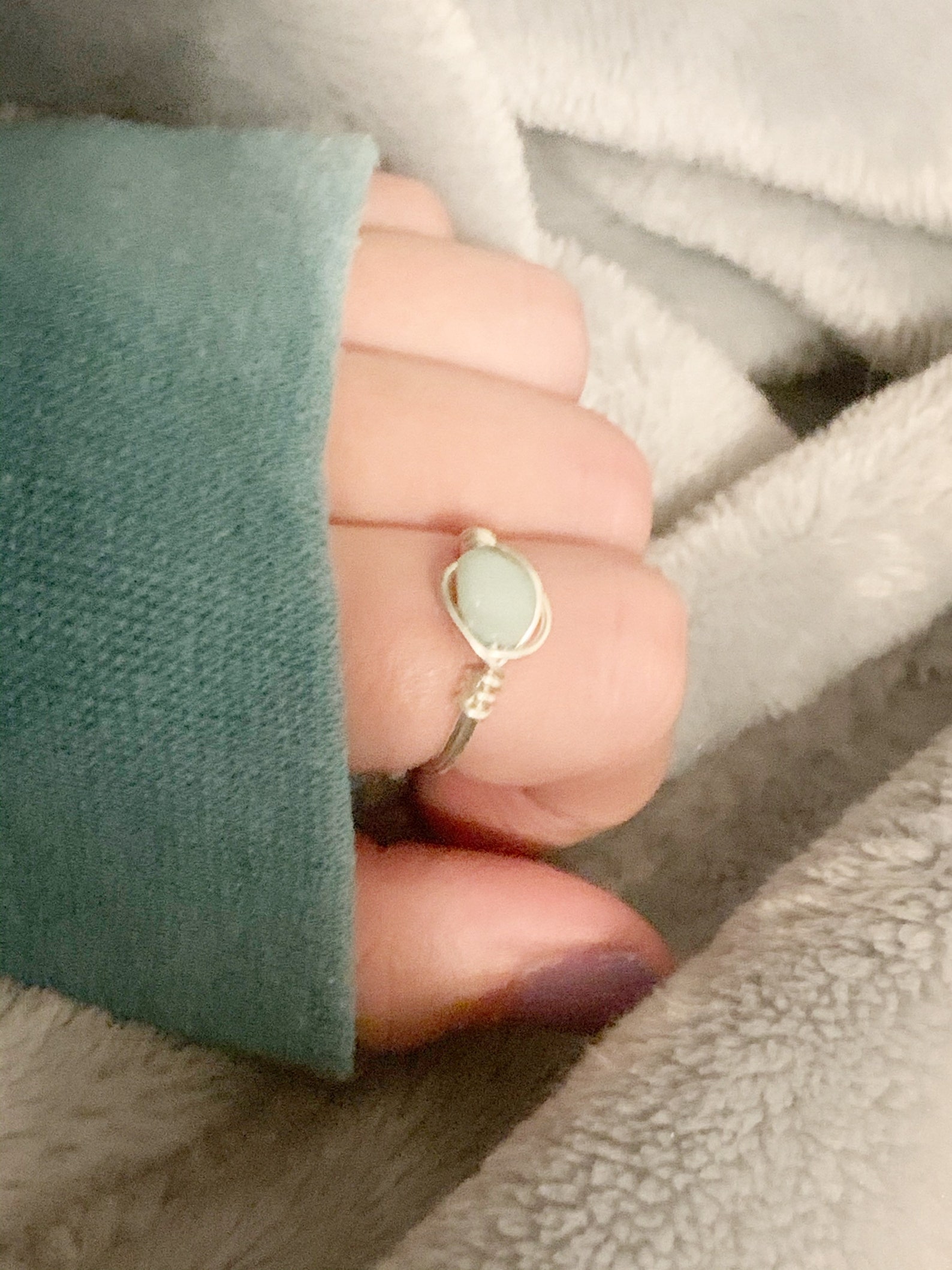 Light blue stone ring | Etsy