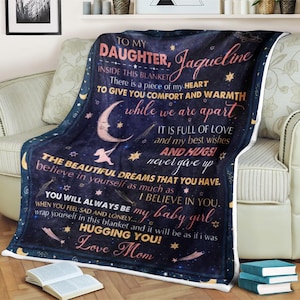 Family blanket to my daughter believe in yourself as much as be my baby girl love mom, Blanket for Daughter, gift for mom, mother&#39;s day gift