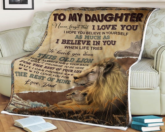 Lion Blanket to My Daughter Custom Lion Blanket With Name Lion Blanket for Strong Girls Christmas Family Blanket Blanket for Girls Etsy Canada