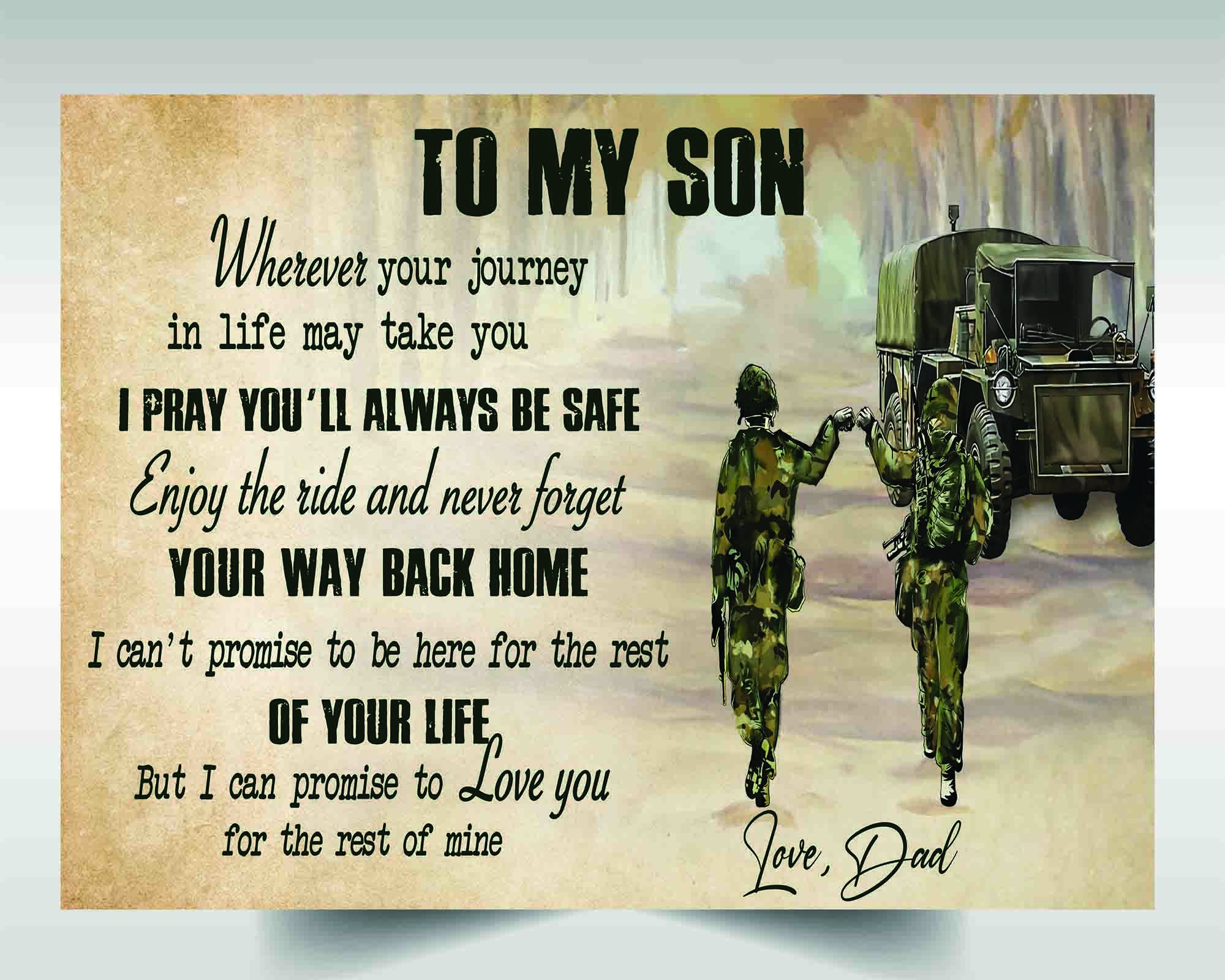 Soldier Canvas Poster to My Son in Life May Take You I Pray Etsy