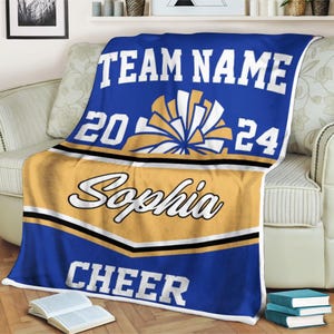 Personalized cheerleading blanket, custom name senior cheer, gift custom cheer coach, gift competitive cheer team, fleece blanket