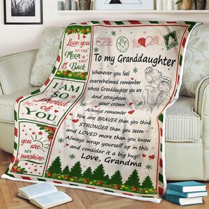 Letter Blanket I Am So Proud Of You - Best Gift For Granddaughter Fleece Blanket, Family Blanket, Custom Name Blanket, Christmas Blanket