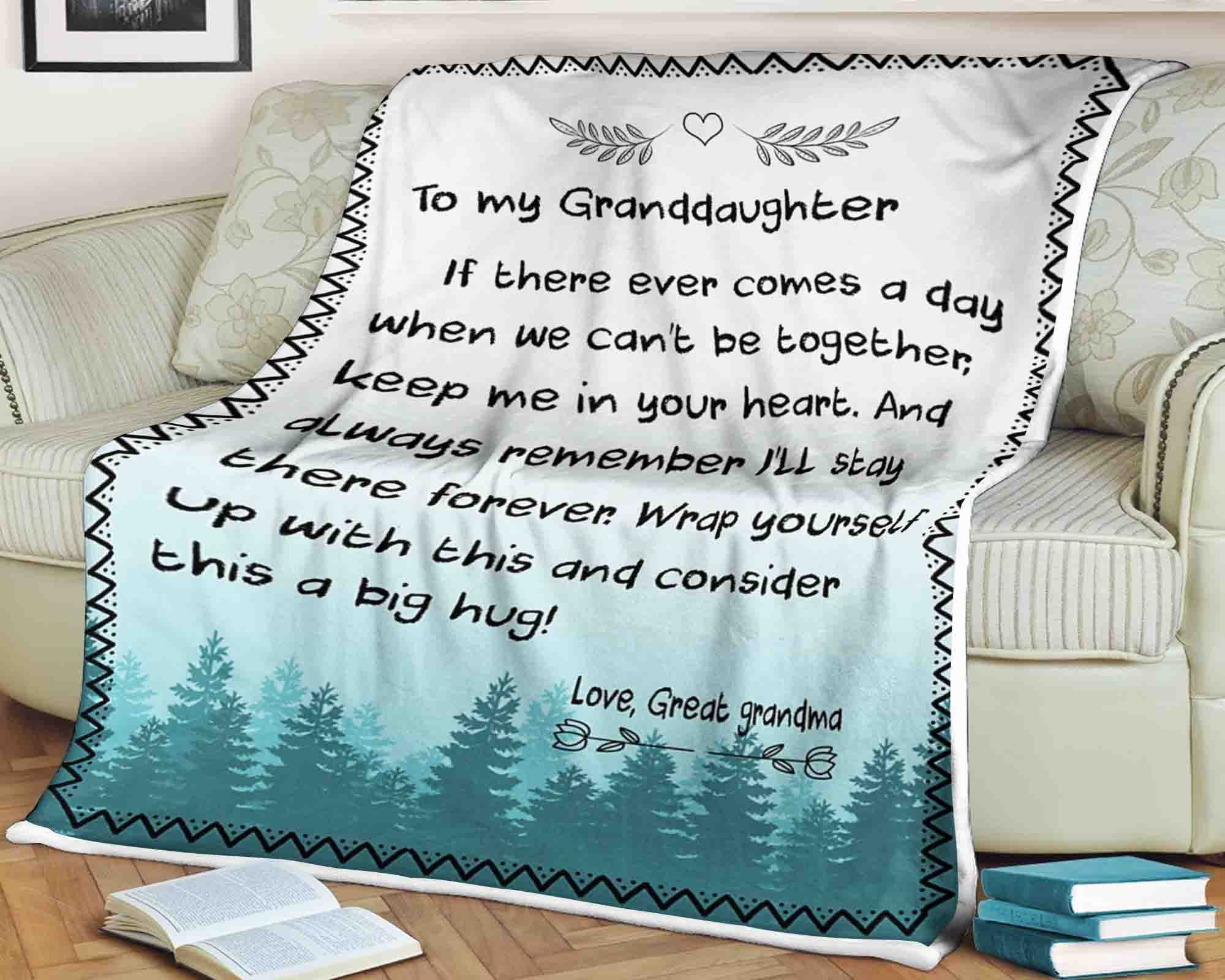 To My Granddaughter Blanket Personalized Blanket great Grandma Blanket Family Throw Blanket Blankets for girls and boys tree blanket
