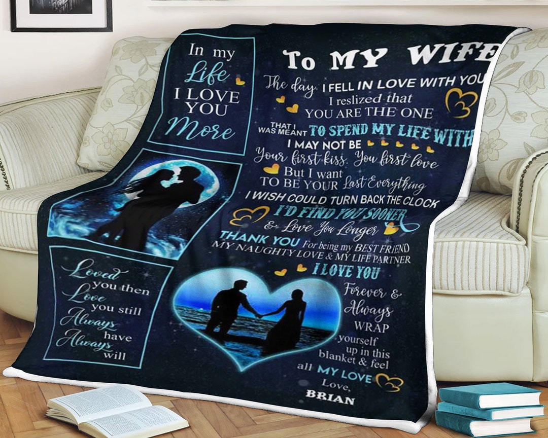 To My Wife Blanket, Personalized Name Blanket, Custom Couple Blanket With Name, Wedding Blanket