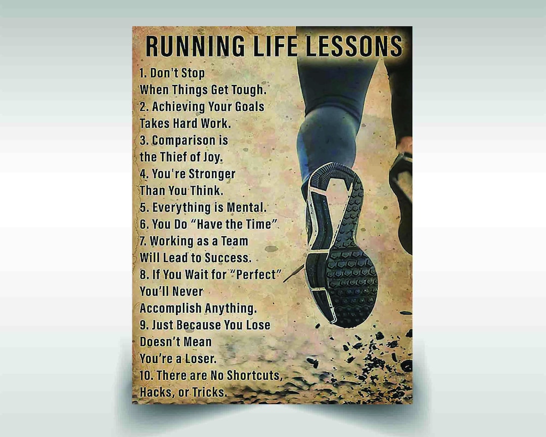 Running Life Lessons Canvas Poster Don't Stop When Things Get Tough ...