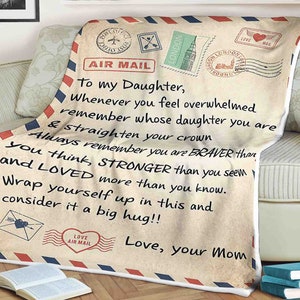 Manta para mi hija, manta con letras, manta personalizada, manta para mamá, manta para papá, manta familiar: mantas para niñas y niños